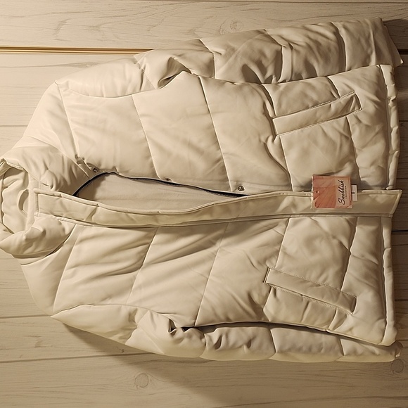 Snobbish White Puffer Jacket - Picture 1 of 8